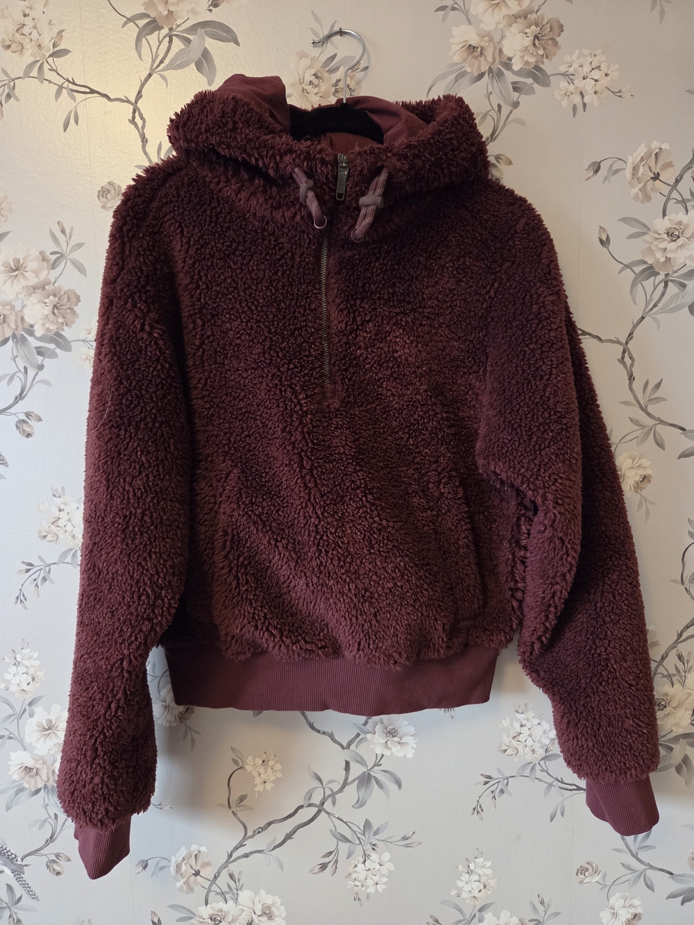 Lululemon Textured Fleece 1/2 Zip Hoodie | Red Merlot | Size 4